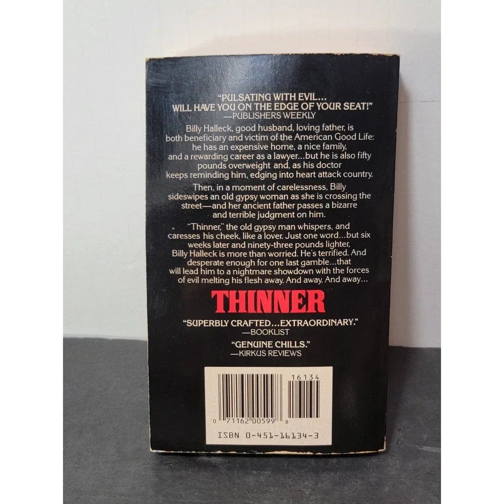 Thinner- Stephen King 1984 Paper Back Book‎ Horror Richard Bachman Cult Classic
